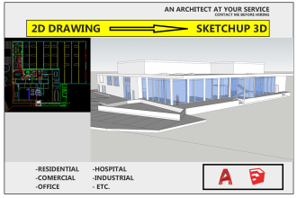 make 3d sketchup model from 2d drawings