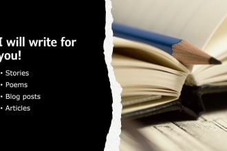 write a poem, short story, article, or blog post for you