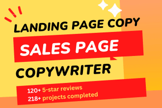 be your high converting landing page copy and sales page copywriter