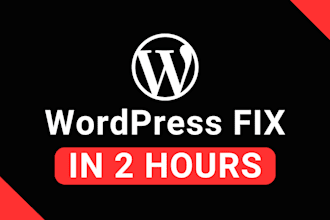 fix wordpress issues, errors, or problems within 2 hours