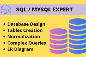 design database, mysql, sql queries, and er diagram