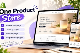 build shopify one product store, landing page with replo, pagefly, gempages