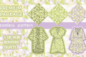 design seamless patterns for custom textile prints within 6 hours