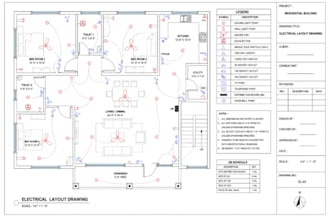 draft electrical layouts, power and lighting plans
