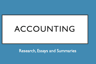 help with accounting essay, research and summary