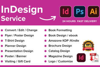 do any adobe indesign and illustrator project within 24 hours