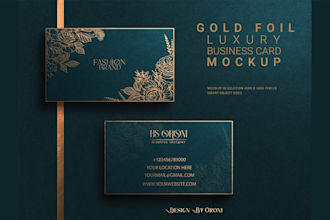 design gold foil embossed and luxury business card