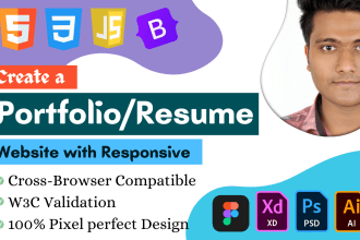 create portfolio website, resume website, html css bootstrap