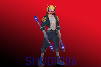 draw cyberpunk in cartoon or anime style