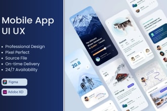 design mobile UI UX with prototype in adobe xd or figma