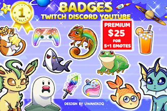 draw cute custom sub badges for twitch or youtube