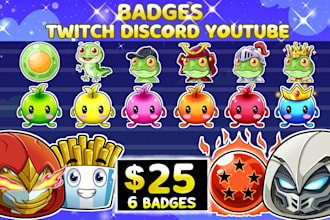 draw cute custom sub badges for twitch or youtube