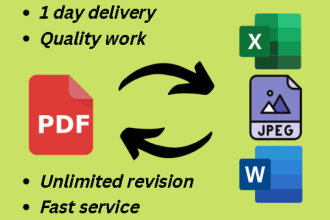 convert PDF to word and excel and convert picture to PDF