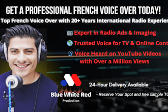 record pro french voice over 20 years experience fast
