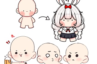 draw adorable chibi charater cute icon