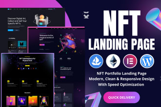 create nft website, nft landing page using wordpress elementor