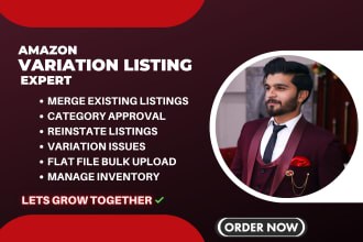 create or fix amazon product listing or parent child variation listings