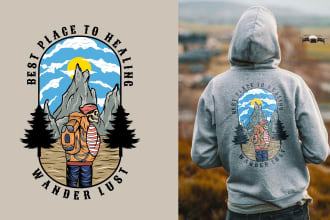 draw vintage badge retro design for tshirt illustration