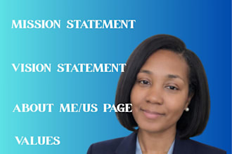 write a brand story, mission, vision, about me page