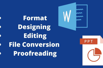 design, format and edit word document and powerpoint presentation