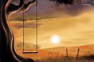 draw anime or background scenery,digital landscape for you