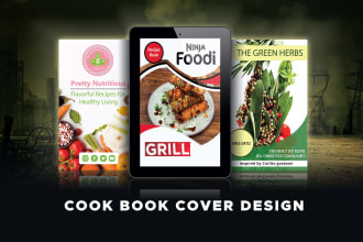 do cook book kindle cover , paper back cover recipe book cover design