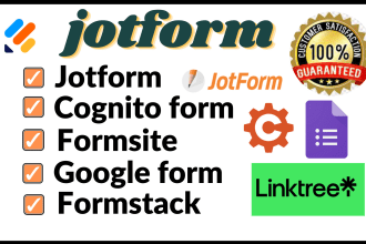 create jotforms, google form, cognito form, surveys,  application form, pdf form