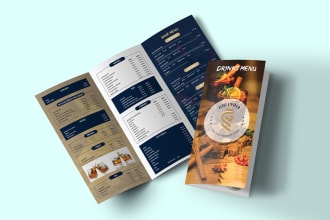 design a clean menu, restaurant menu, price list, or menu template