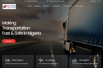 design logistics website, trucking, dropshipping, cargo, transport website