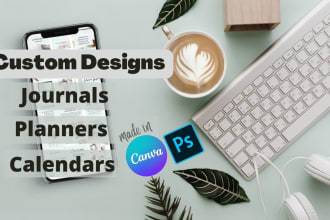design custom planner, journal, notebook or calendar