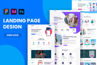 create modern landing page ui ux website template in figma xd or psd design