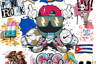 design a beautiful graffiti vector graphics for you