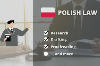 do research on polish law, contract review and drafting