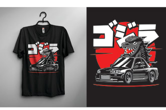 design classic cartoon car vector tshirt and custom vector t shirt  with 4hours