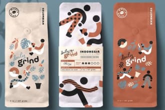 create amazing coffee, tea labels and packaging design
