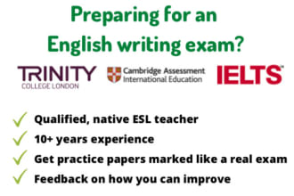 mark english exam practice papers like an examiner and give feedback