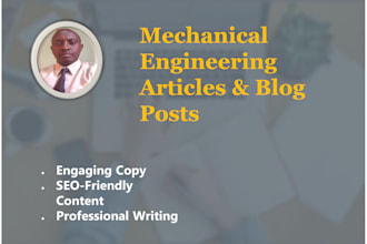 write expert mechanical engineering articles for blogs