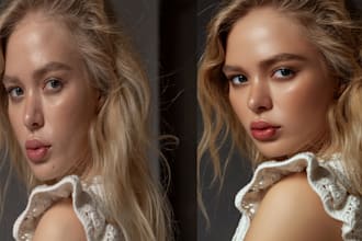 do high end photo retouching, frequency separation etc