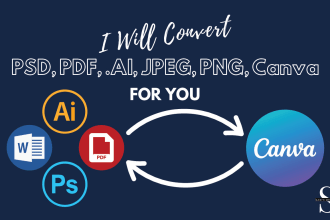 convert any file PSD,PDF,ai, and other to canva editable