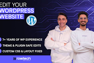 edit, redesign, update or clone your existing wordpress website