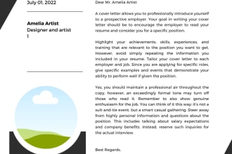 offer professional cv, resume and cover letter writing and design