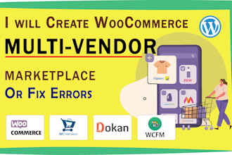 build multi vendor ecommerce marketplace wordpress website or fix error