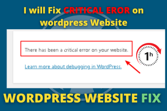 fix critical error on wordpress website and restore website design