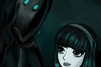 draw a portrait in a dark gothic style
