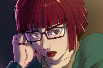 draw in anime manga line and color style
