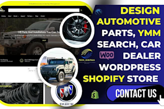 build unique auto part, car dealer automotive website, auto parts shopify store