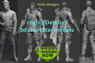 sculpt 3d model characters, action figure for 3d printing