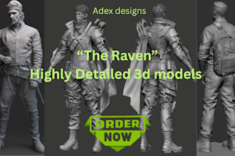 sculpt 3d model characters, toys, action figure for game 3d printing
