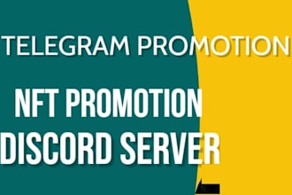 crypto telegram promotion, nft discord community manager or twitter marketing