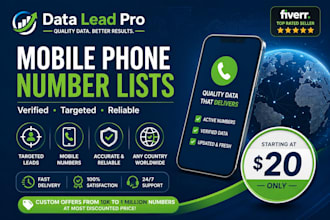 provide targeted mobile phone number lists for your marketing campaigns